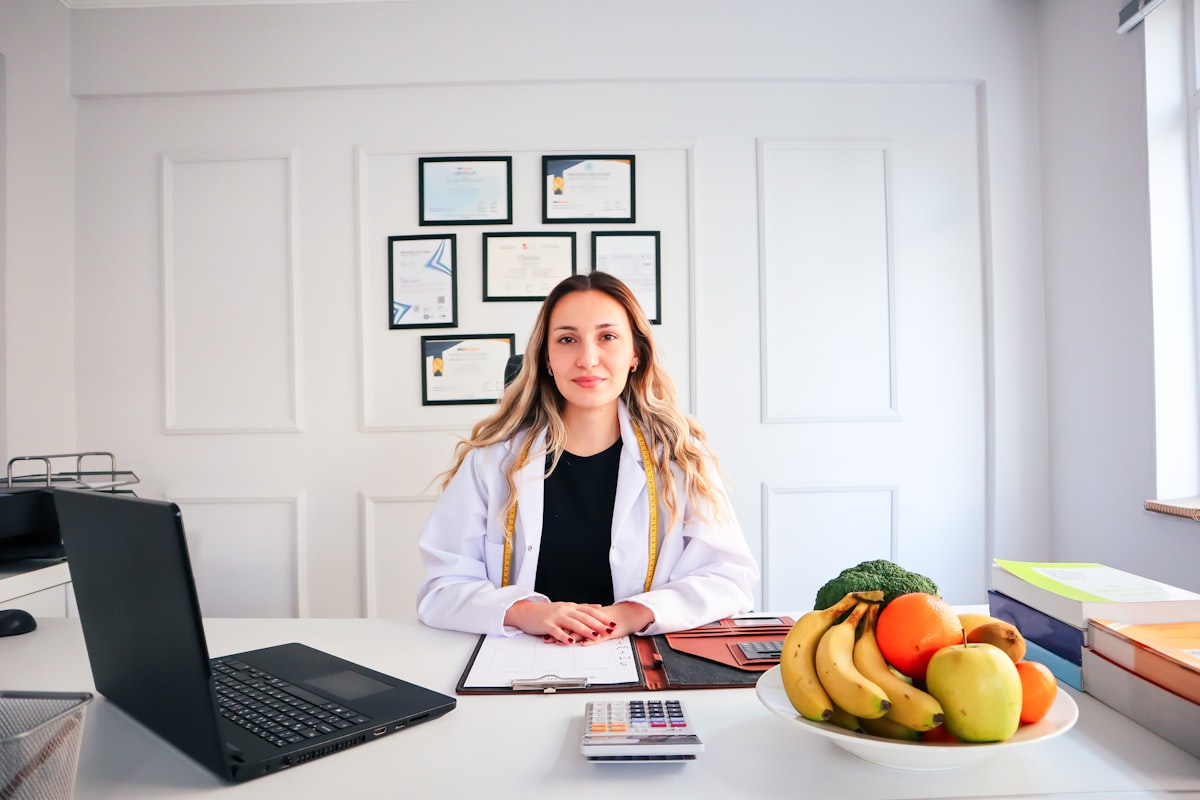 Expert nutritionist reviewing dietary plans